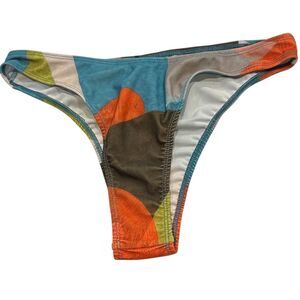 PrettyLittleThing Women's Abstract Print Bikini Bottoms Size 6 Multicolor